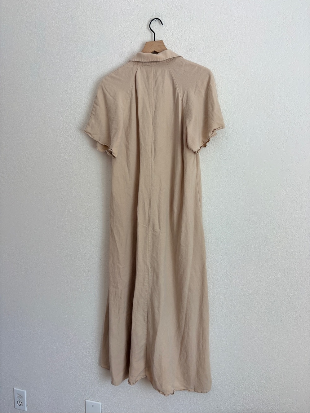 Zara Cream Button-Front Midi Shirt Dress - Picture 2 of 9